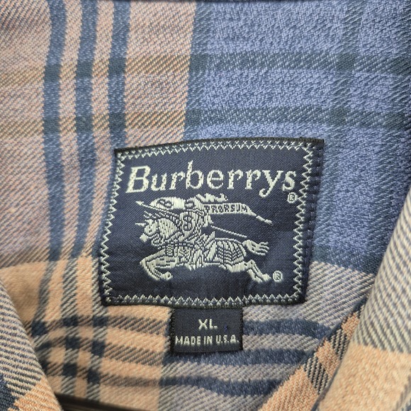 Vintage Burberrys Shirt‎ Men's XL Plaid Flannel Button-Down Made in USA - Picture 2 of 11